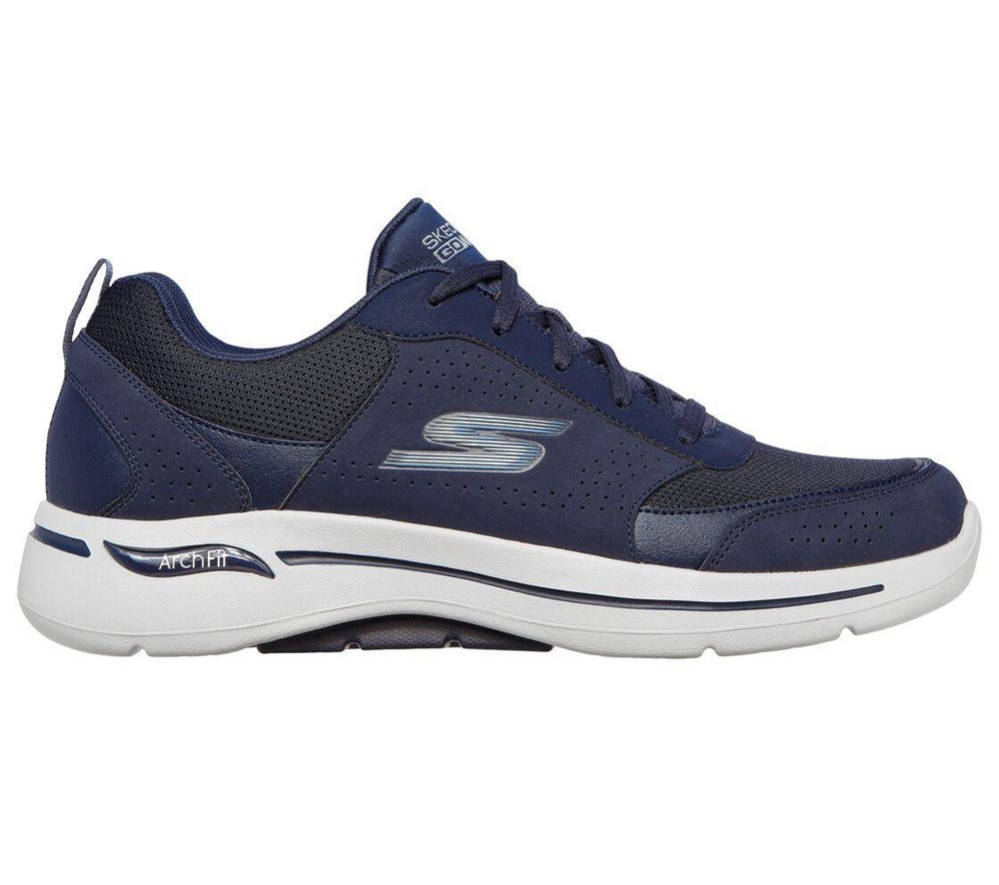 Skechers Mens Walking Shoes Website - GOwalk Arch Fit - Recharge Navy Blue